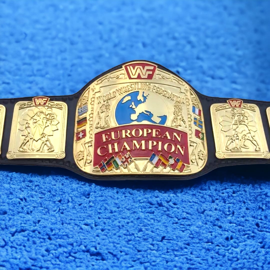 WWF European Championship Belt | copy-of-the-world-wrestling-federation-intercontinental-title-1986-1988-with-red-wf-logo-1 | championship belt | MnM Belts