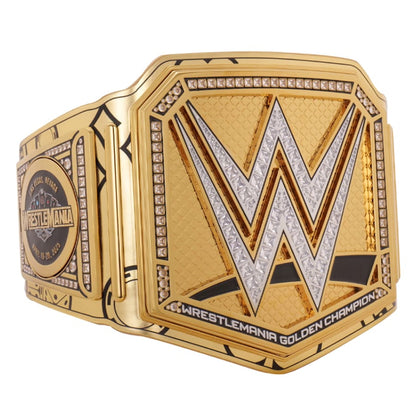 WrestleMania 41 Golden Championship Title Belt